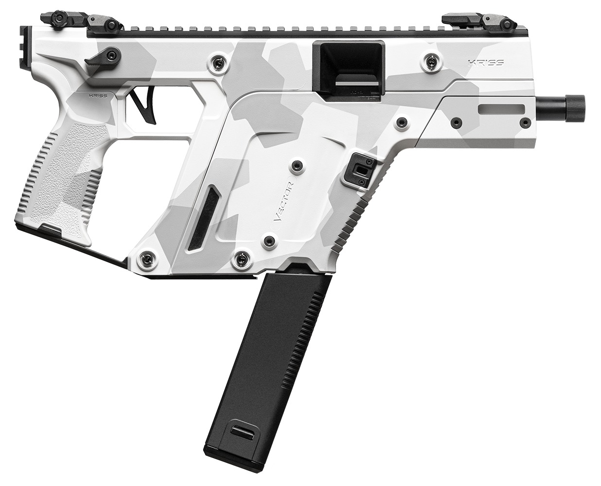 Kriss USA KV103PAD00 Vector SDP Gen3 10mm Auto 33+1 5.50" Black Nitride Threaded Barrel, Arctic Delta Cerakote Receiver w/Picatinny Rail, Rear Picatinny Rail, M-LOK Handguard, White Polymer Grip