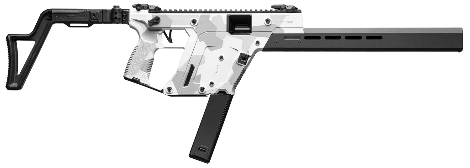 Kriss USA KV903CAD00 Vector CRB Gen3 9mm Luger 40+1 16" Black Nitride Threaded Barrel, Arctic Delta Cerakote Receiver w/Picatinny Rail, M-LOK Handguard, Adjustable Folding Black Stock, White Polymer G
