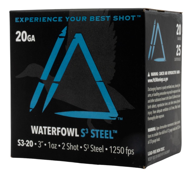 Apex Waterfowl S3 Steel 20 Gauge 3 in. 1 oz #2 Shotgun Ammo (25 Rounds)