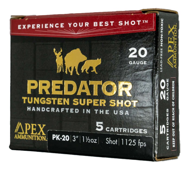 Apex 20GA 3" 1.5 OZ PREDATOR TSS #2 - 5 COUNT BOX          