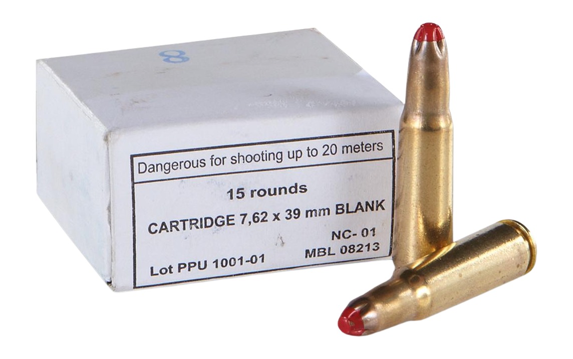 PPU PPB739 Blank Ammo  7.62x39mm 15 Per Box/96 Case