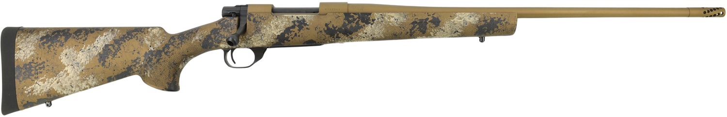 Howa HFN308SE 1500 Fence Line 308 Win 4+1 22" Flat Dark Earth Cerakote Threaded Barrel, Flat Dark Earth Cerakote Aluminum Drilled & Tapped Receiver, Scorched Earth Camo Fixed Synthetic Stock, Right Ha