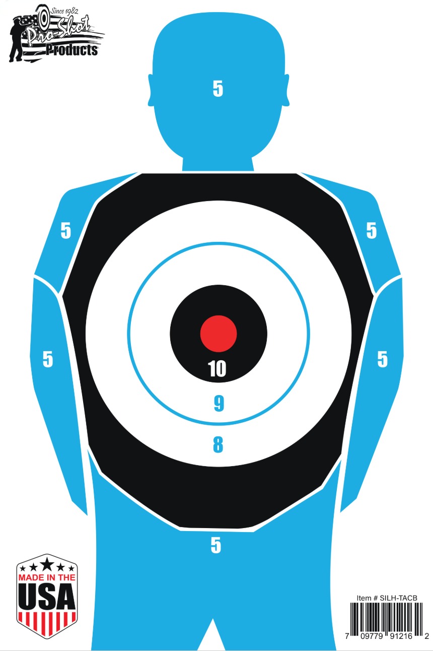 PROSHOT SILH-TACB-4PK SILHOUETTE TACT TARGET 4PK