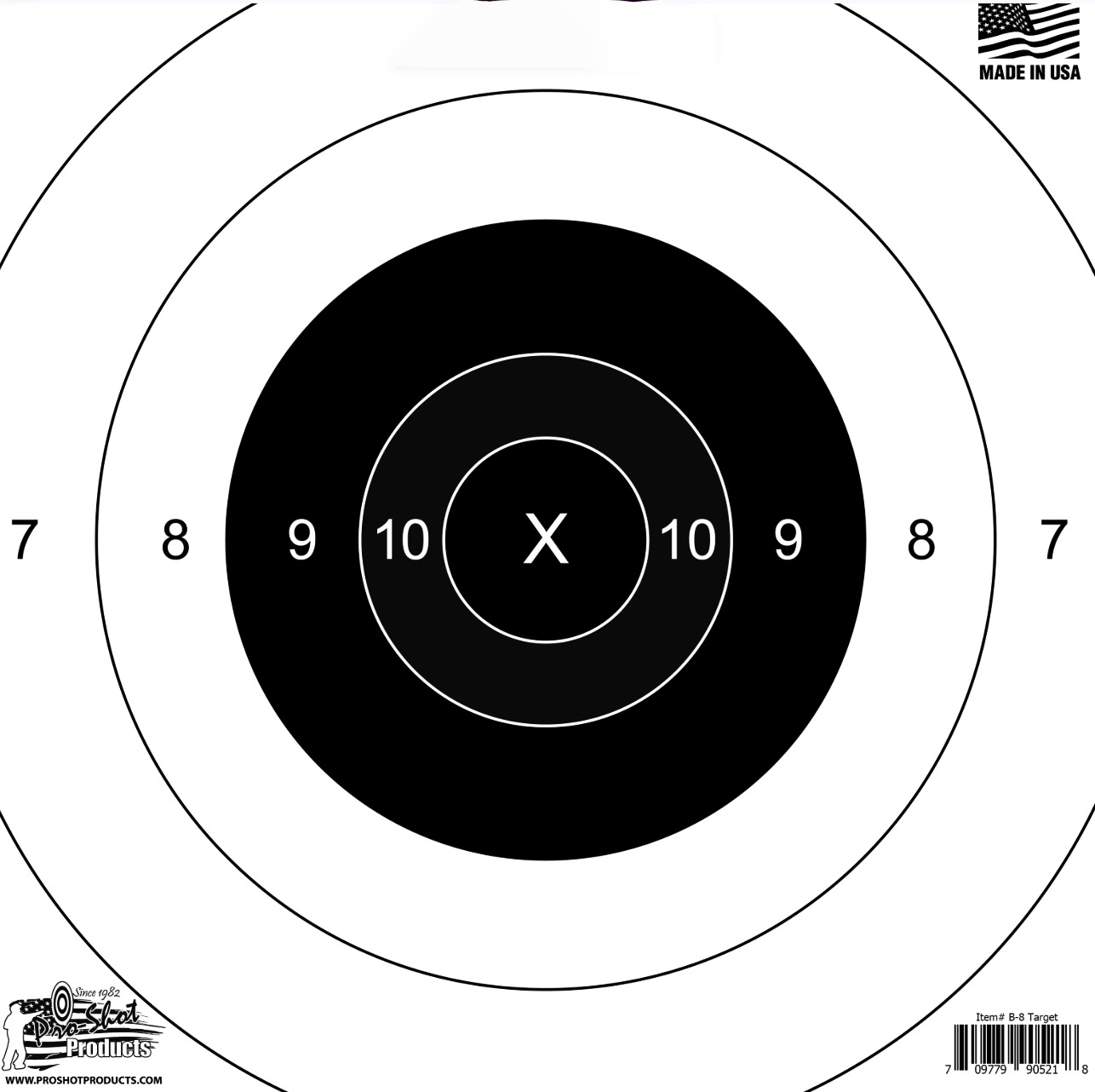PROSHOT B8-12PK 10" B-8 HVY TGT BULLSEYE - PROSHOT