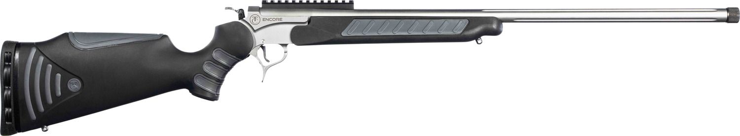 Thompson Center Arms, LLC 8233R Encore ProHunter 308 Win 1rd 26" Stainless Fluted Threaded Barrel, Stainless Steel Drilled & Tapped Receiver, Black FlexTech Synthetic Stock