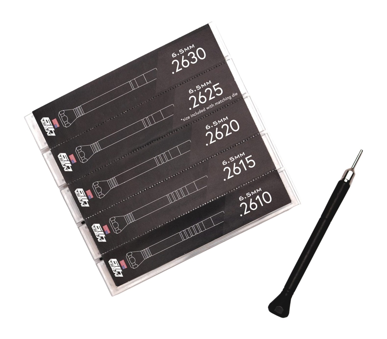 Area 419 419-Mandrels-65mm Zero Sizing Die Kit 6.5mm, 4 Mandrels