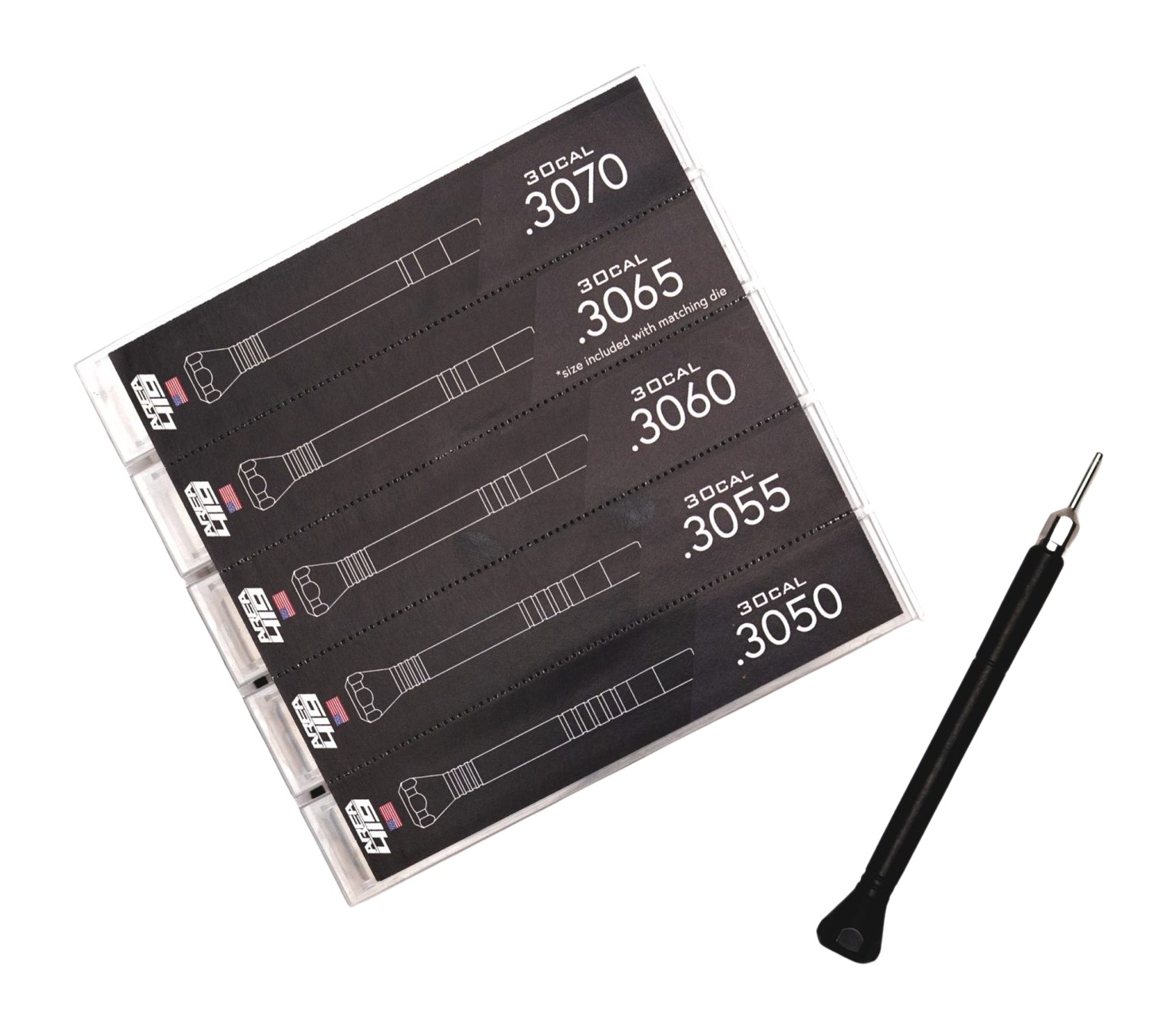 Area 419 419-Mandrels-30 Zero Sizing Die Mandrel Kit .30 Cal, 4 Mandrels