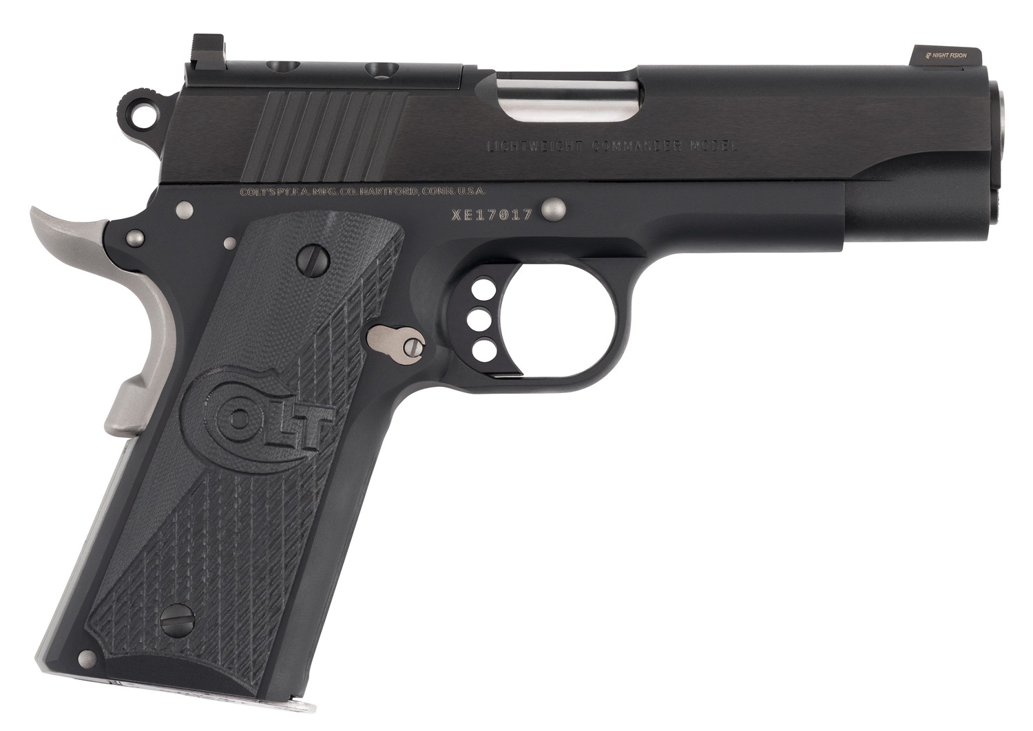 Colt Mfg O4840NC-OR Night Commander  45 ACP 8+1 4.25" Stainless Barrel,  Matte Black Cerakote Stainless Steel Optic Ready/Serrated Slide, Matte Black Cerakote Aluminum Frame w/Beavertail, Black G10 Gr