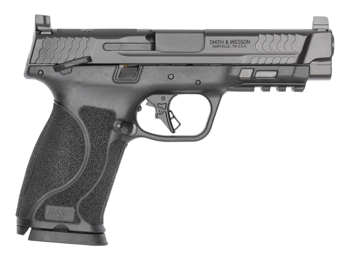 Smith & Wesson 14505 M&P M2.0 Full Size 10mm Auto 10+1 4.60" Black Armornite Stainless Steel Barrel & Optic Cut/Serrated Slide, Black Polymer Frame w/Picatinny Rail, Interchangeable Palmswell Grip