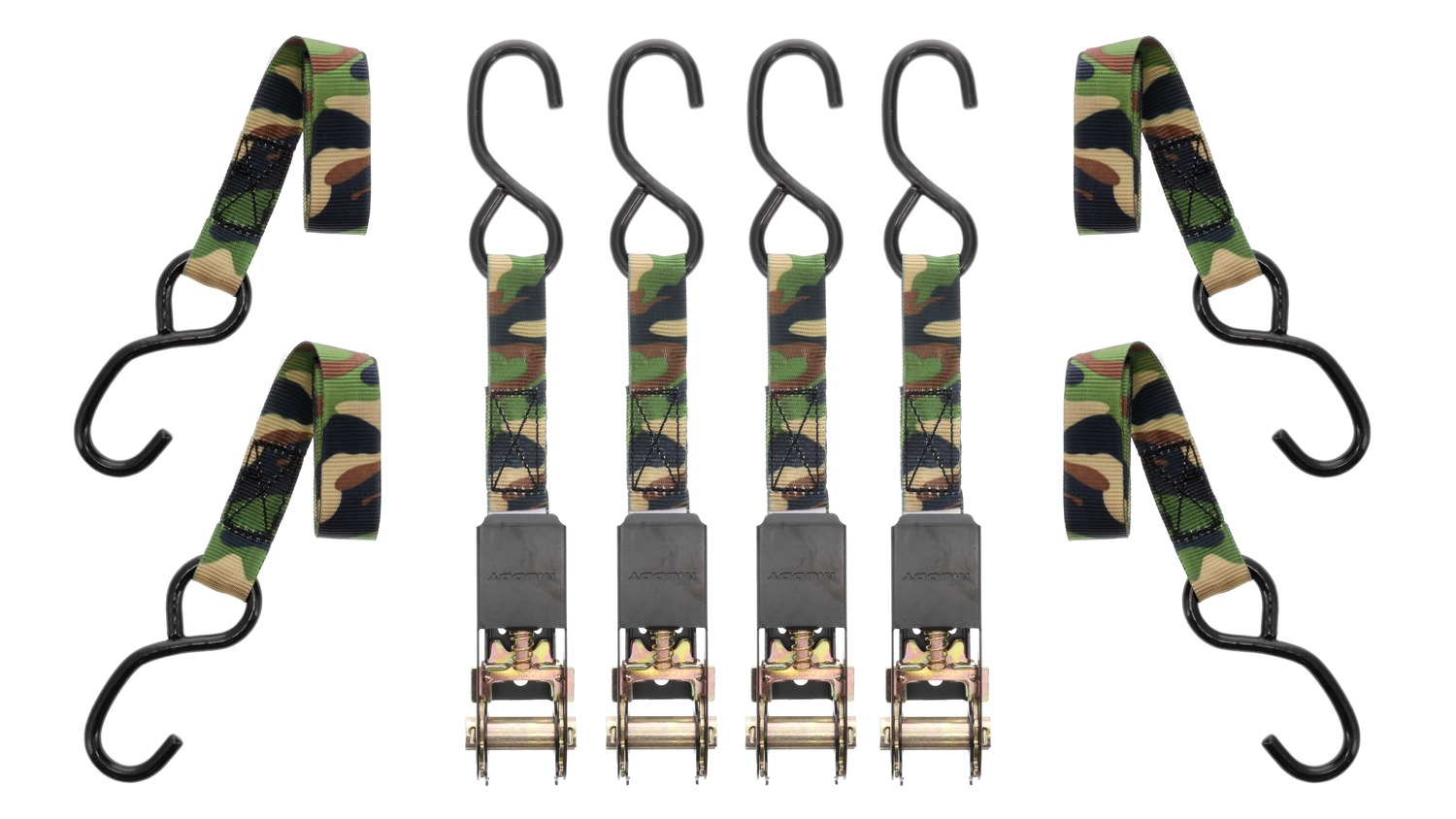MUDDY MUD-SDRS8-4PK   1"X8' STD DUTY RATCHET STRAP