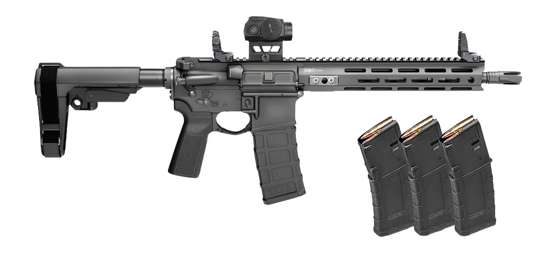 Springfield Armory STV9115556BPLCV2PAC SAINT Victor V2 Gear Pac 5.56 NATO 10+1 11.50" Black Melonite Barrel, M-LOK Handguard, Black Hardcoat Anodize Aluminum Receiver w/Picatinny Rail, Black Polymer S