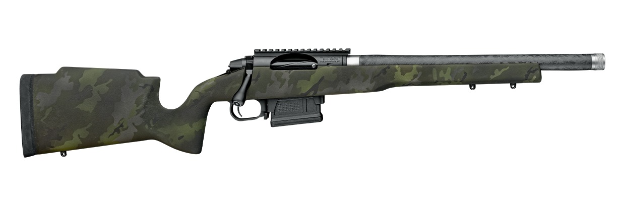 Proof Research 151082 Elevation MTR 2.0 223 Rem 4+1 16.50" Carbon Fiber Match Grade Threaded Barrel, Black Receiver w/Picatinny Rail, Midnight Camo Proof Fixed Carbon Fiber Stock, Right Hand