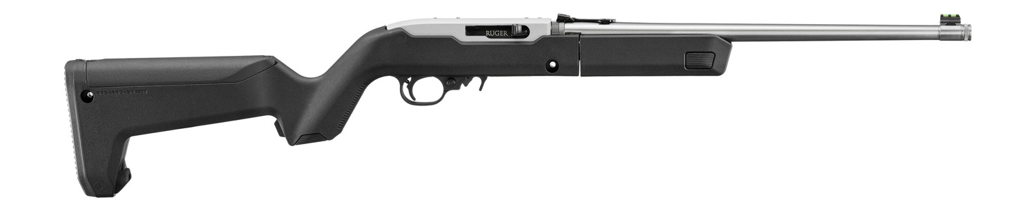 Ruger 32020 10/22 Takedown 22 LR 10+1 16.40" Satin Threaded Barrel, Satin Stainless Steel Drilled & Tapped Receiver, Black Magpul Hunter X-22 Backpacker Synthetic Stock