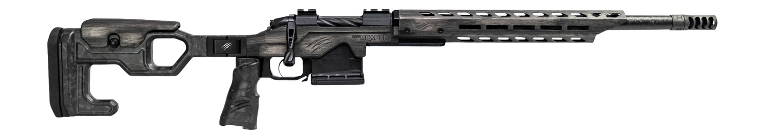 Fierce Firearms REPMT25CM20DG Reaper MTN 2.0 25 Creedmoor 3+1 20" Carbon Fiber Match Grade Threaded Barrel, Distressed Gray Cerakote Titanium Drilled & Tapped Receiver, M-LOK Handguard, Magnesium Fold