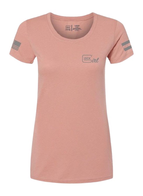 GLK AP96362 GLOCK GIRL FLAG TEE S PINK