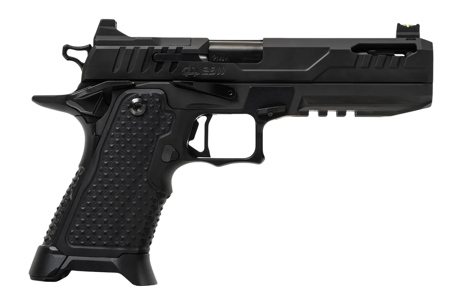 Oa Defense  2311 Pro Elite Full Size 9mm Luger 21+1 5" Ported Barrel, Black DLC Steel Optic Ready/Serrated Slide, Black Aluminum Frame w/Picatinny Rail, Black Aluminum Grip, Ambidextrous