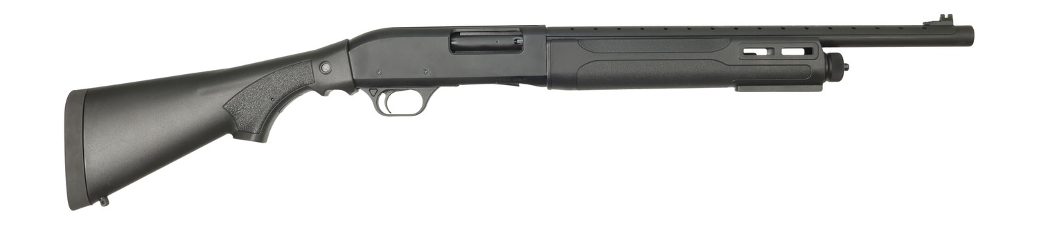 Tokarev USA 21000430 TSP  12 Gauge Pump 3" 4+1 18.50" Black Heat Shield Barrel, Black Drilled & Tapped Aluminum Receiver, Fixed Black Synthetic Stock