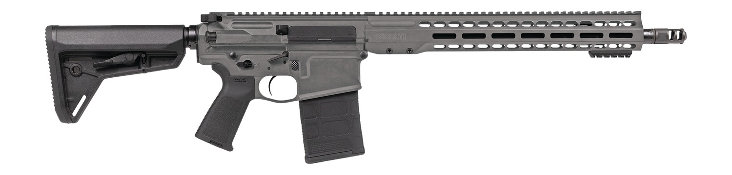 Barrett 19453 REC10 DMR 308 Win 20+1 16" Black Match Grade Threaded Barrel, Tungsten Gray Cerakote Aluminum Receiver w/Picatinny Rail, M-LOK Handguard, Magpul MOE Black Polymer Stock & Grip, Ambidextr