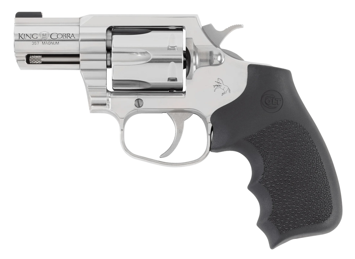 Colt Mfg KCOBRASB2RBBS King Cobra  Carry 357 Mag 6 Shot 2" Stainless Steel Barrel, Cylinder & Frame, Black Hogue Overmolded Grip