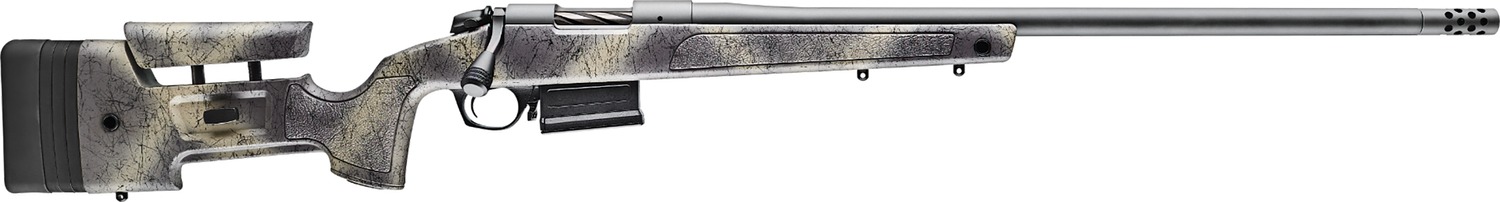 Bergara Rifles B14S3814 B-14 Wilderness HMR 22 Creedmoor 5+1 20" Sniper Gray Cerakote Threaded Barrel, Sniper Gray Cerakote Steel Drilled & Tapped Receiver, Wilderness Camo w/Black Webbing Adj Cheek &