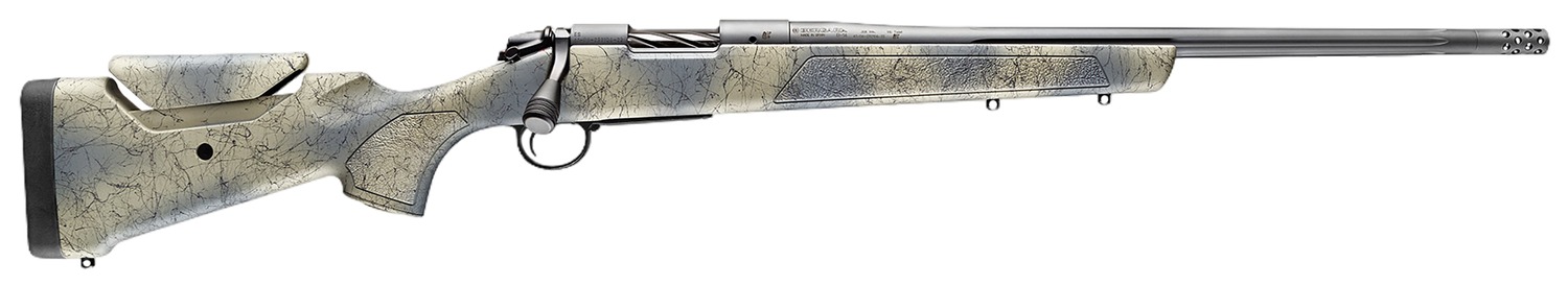 Bergara Rifles B14S806 B-14 Wilderness Sierra 450 Bushmaster 4+1 20" Sniper Gray Cerakote Fluted Threaded Barrel & Steel Drilled & Tapped Receiver, Sporter w/Adj Comb SoftTouch Wilderness Camo w/Black