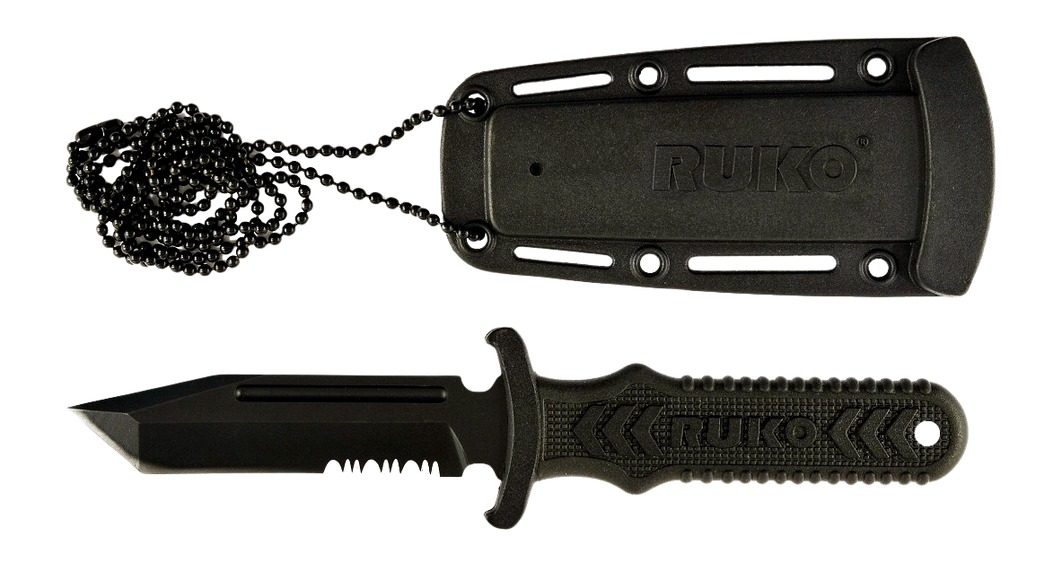 RUKO RUK0098-CS      440A TIN 3"NECK/BOOT KNIFE CS