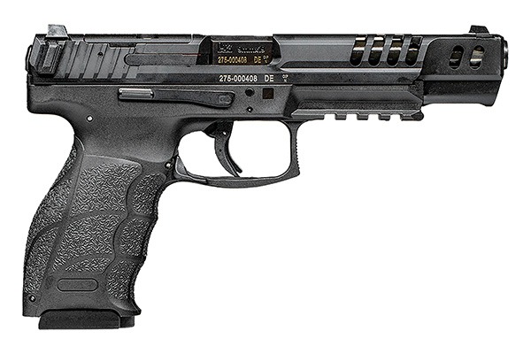 HK 81001169 VP9 Match 9mm Luger 10+1 5.50" Black Polygonal Rifled Barrel, Black Steel Optic Ready/Serrated Slide, Black Polymer Frame w/Picatinny Rail, Interchangeable Backstrap Grip, 4 Mags