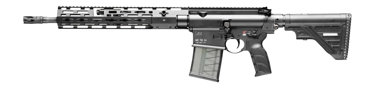HK 81001056 MR762 7.62x51mm 10+1 16.50" Black Barrel, Black Receiver w/Picatinny Rail, M-LOK Handguard, Black Polymer Stock, Black Polymer Grip, Ambidextrous
