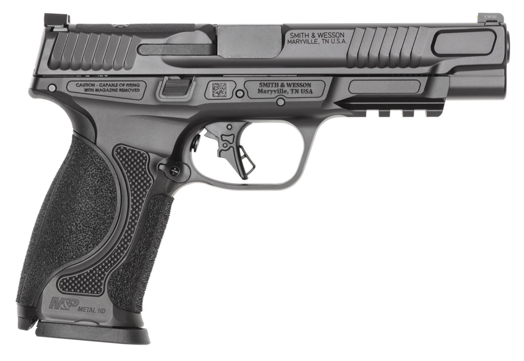 Smith & Wesson 14811 M&P9 M2.0 Metal Full Size Frame 9mm Luger 15+1 5" Black Armornite Stainless Steel Barrel & Optic Ready/Serrated Slide, Black Armornite Stainless Steel Frame w/Picatinny Rail, Inte