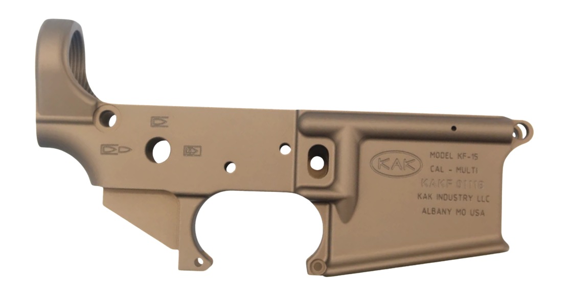 KAK Industry KF-15, Stripped Lower Receiver, Semi-automatic, Anodized Finish, Flat Dark Earth 801-0604-001F