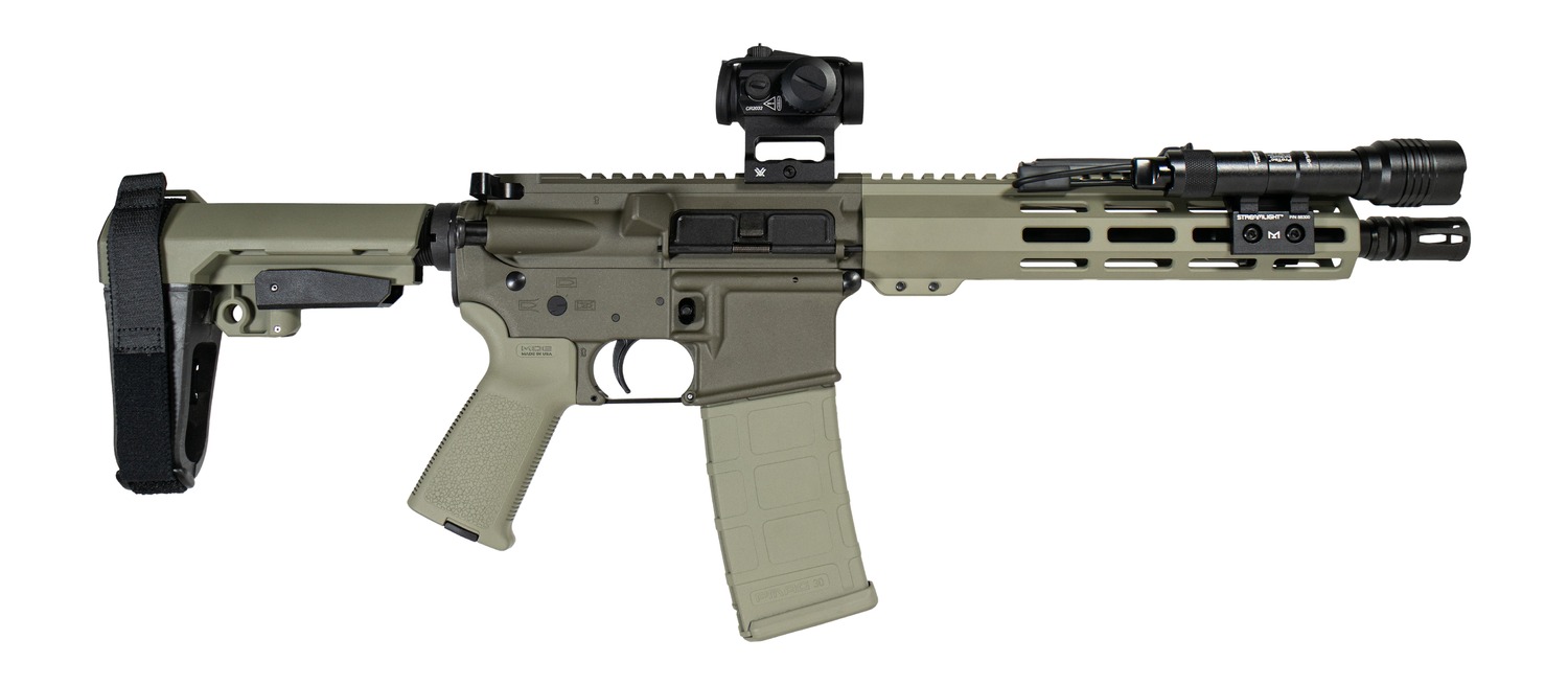 Shark Coast Tactical SCC06803KG300-P Knoll Grass Bundle 300 Blackout 30+1 10" Threaded Barrel, 2-Tone Green Cerakote Aluminum Receiver w/Picatinny Rail, M-LOK Handguard, OD Green Polymer Brace & Grip,