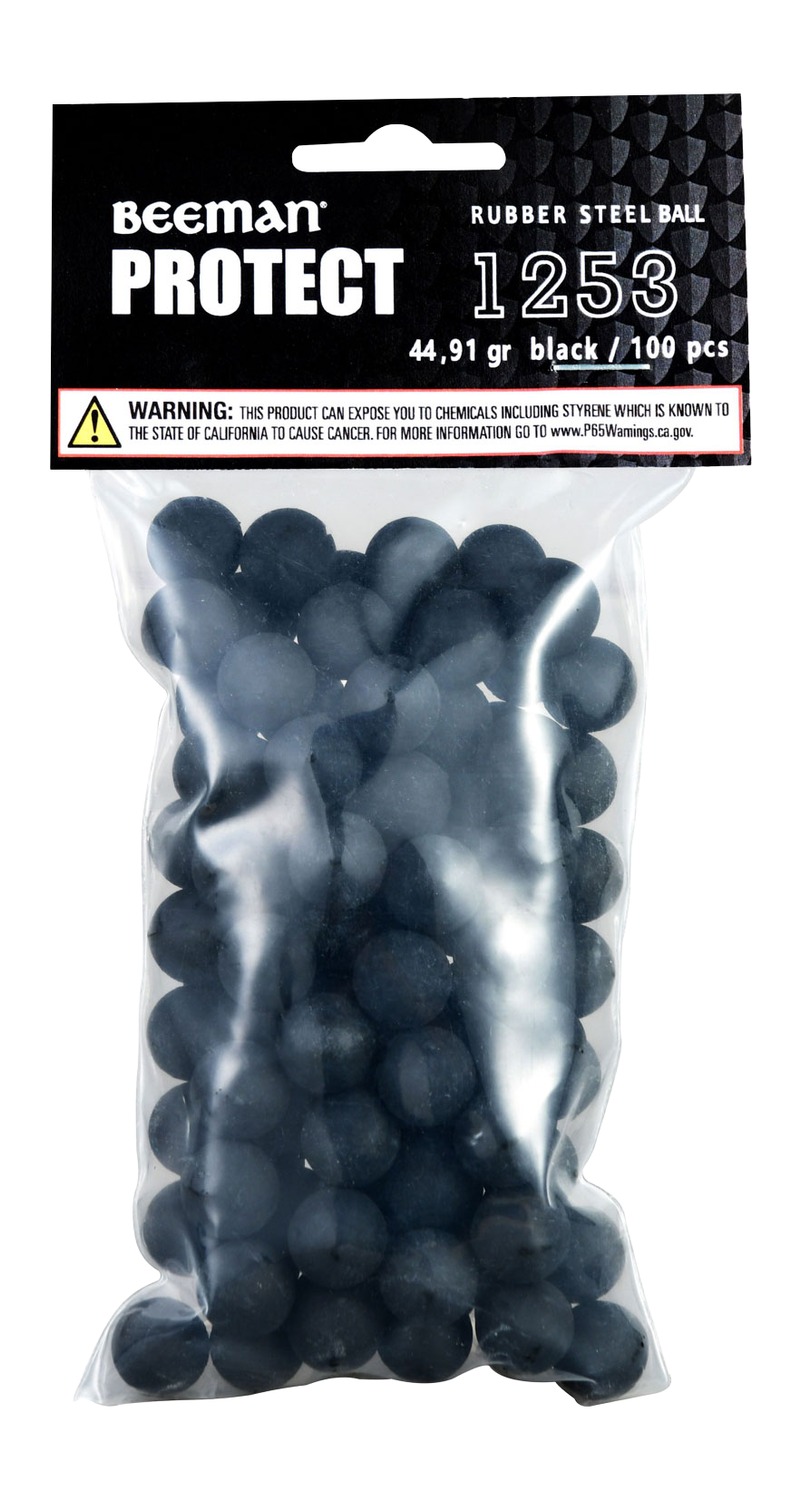 BEE 1253         RUBBER STL BALLS .50 100CT BLK