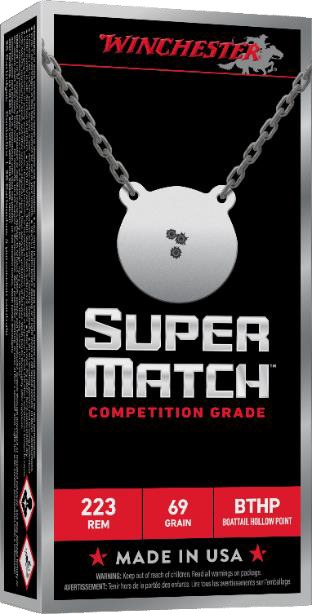 Winchester Super Match .223 Remington 69 Grain BTHP Ammunition