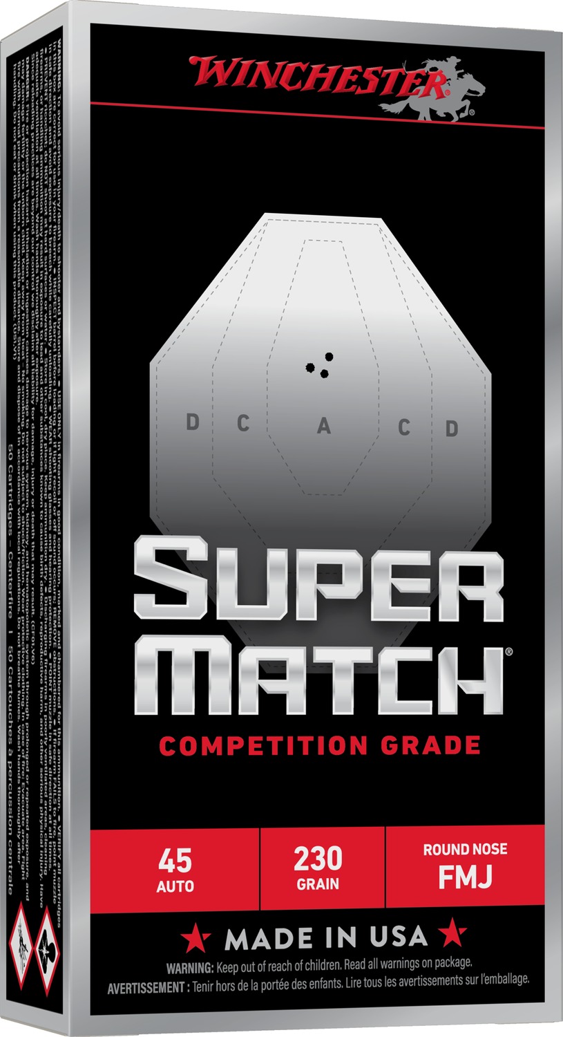 Winchester Super Match 45 ACP 230gr – Reliable Competition Ammo, 50 Rounds