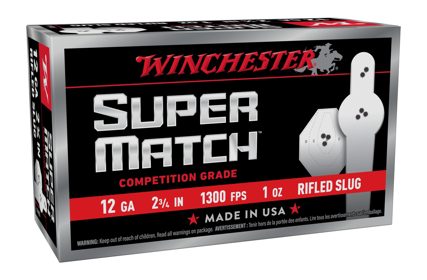 Winchester Super Match 12ga 1oz Slug – Remarkable Shotgun Slug, 10 Shells 2 Winchester Super Match 12ga 1oz Slug 12 Gauge shells box