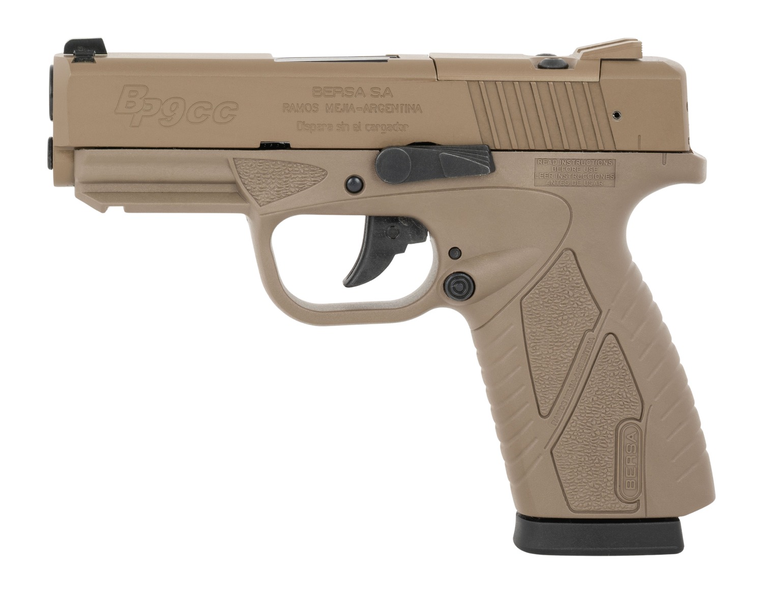 Bersa BP9 CC Optics Ready 9mm 3.3" FDE – Reliable Red Dot Carry Pistol 5 Bersa BP9 CC optics-ready slide