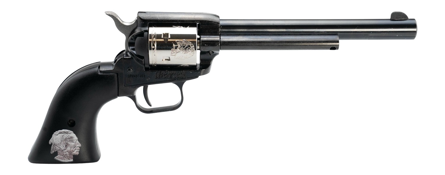 Heritage Rough Rider Buffalo Nickel 22/22M Revolver 6.5" Nickel/Black 6rd