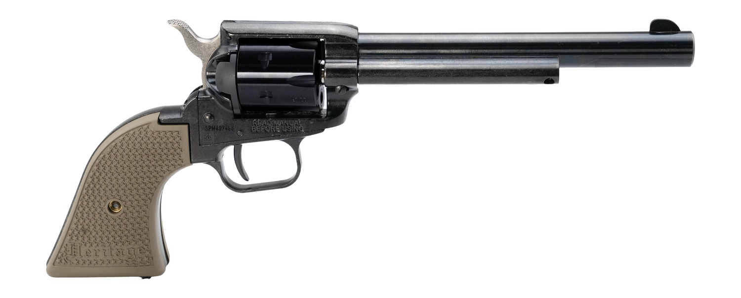 Heritage Rough Rider 22LR Revolver 6.5" with Black/FDE Poly Grips (6rd)