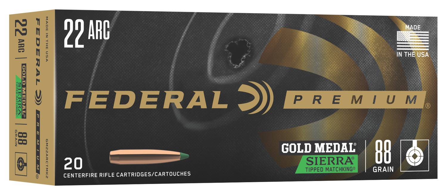 Federal Gold Medal .22 ARC 88 Grain Sierra Tipped MatchKing 20 Round Box