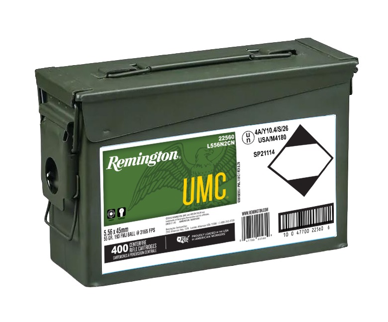 Remington 22560 UMC .556 55gr 400rd Ammo Can
