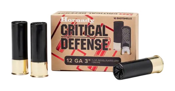 Hornady Critical Defense 12 Gauge 1 Buck Nickel Plated Ammo (10 Round Box)