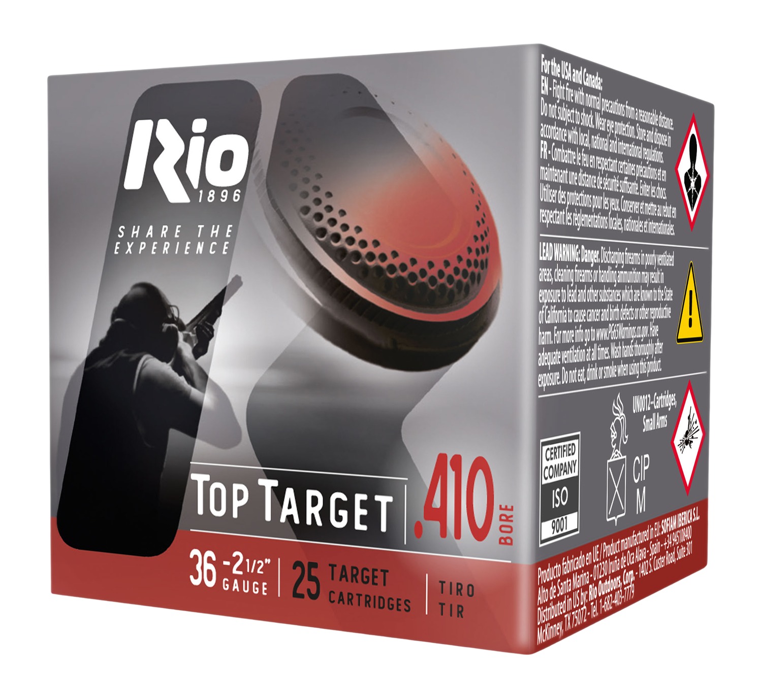 Rio Top Target 410 Bore 9 Shot – Reliable Target Load, 25 Shells