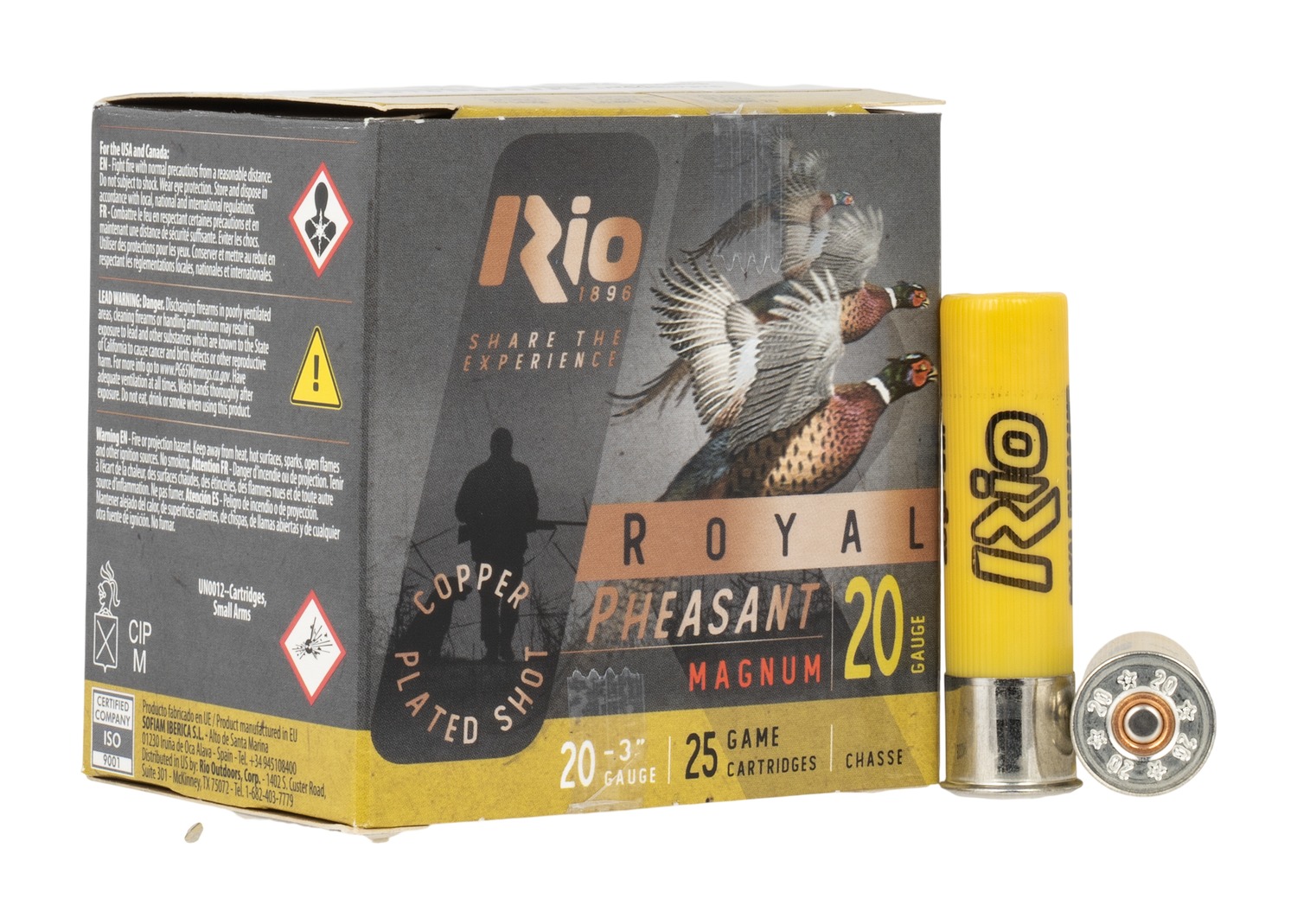 Rio Royal Pheasant 20 Gauge #5 Copper-Plated Lead Shotshells 1-1/4 oz (25 Rounds)