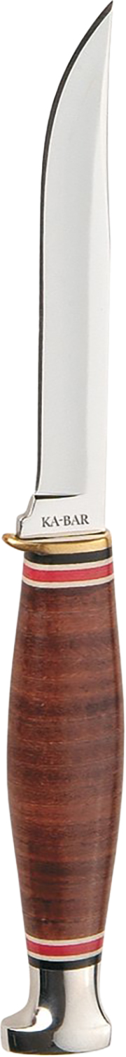 Ka-Bar 1226 Little Finn 3.63" Fixed Clip Point Plain 5Cr15MoV SS Blade/Brown Leather Handle Includes Sheath - KABAR - Best Price $41.84