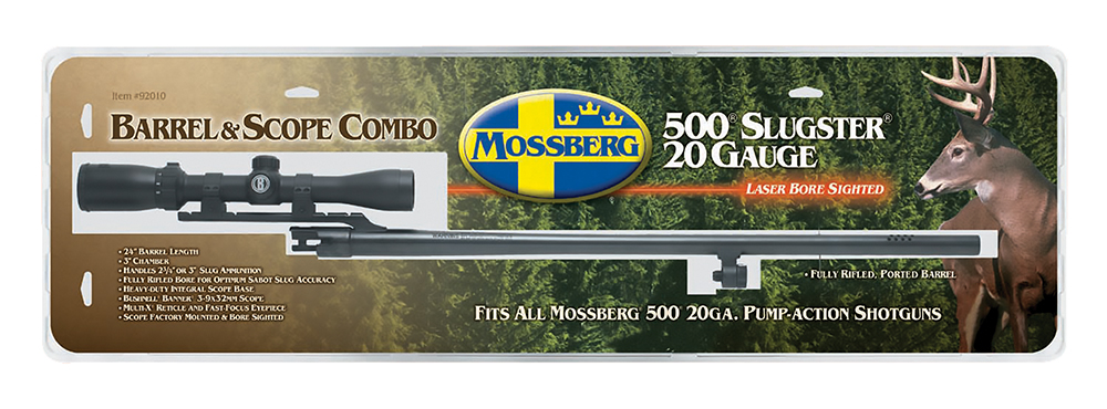 Mossberg 92010 OEM 20 Gauge 24" Slug Barrel with Cantilever Mount, Fully-Rifled Bore and Blued Finish, Compatible with Mossberg 500 and Maverick 88 6-Shot Models, Includes 3-9x40mm Scope