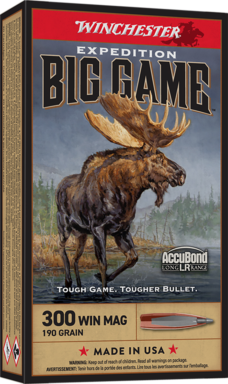 Winchester Ammo S300LR Expedition Big Game Long Range 300 Win Mag 190 gr Nosler AccuBond Long-Range 20 Per Box/10 Cs - Winchester - NOSLER ACCUBOND LONG-RANGE