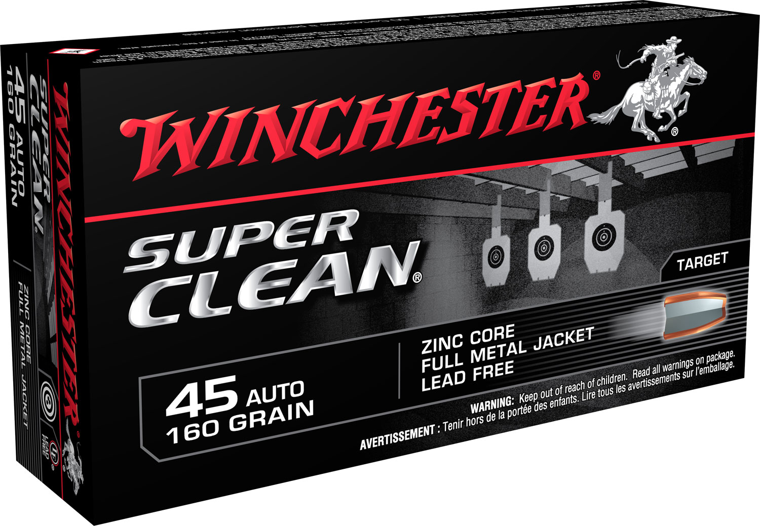 Winchester Ammo W45LF 45 ACP Lead Free Full Metal Jacket 160 Grain 50 Ro... - Winchester - 45 Auto