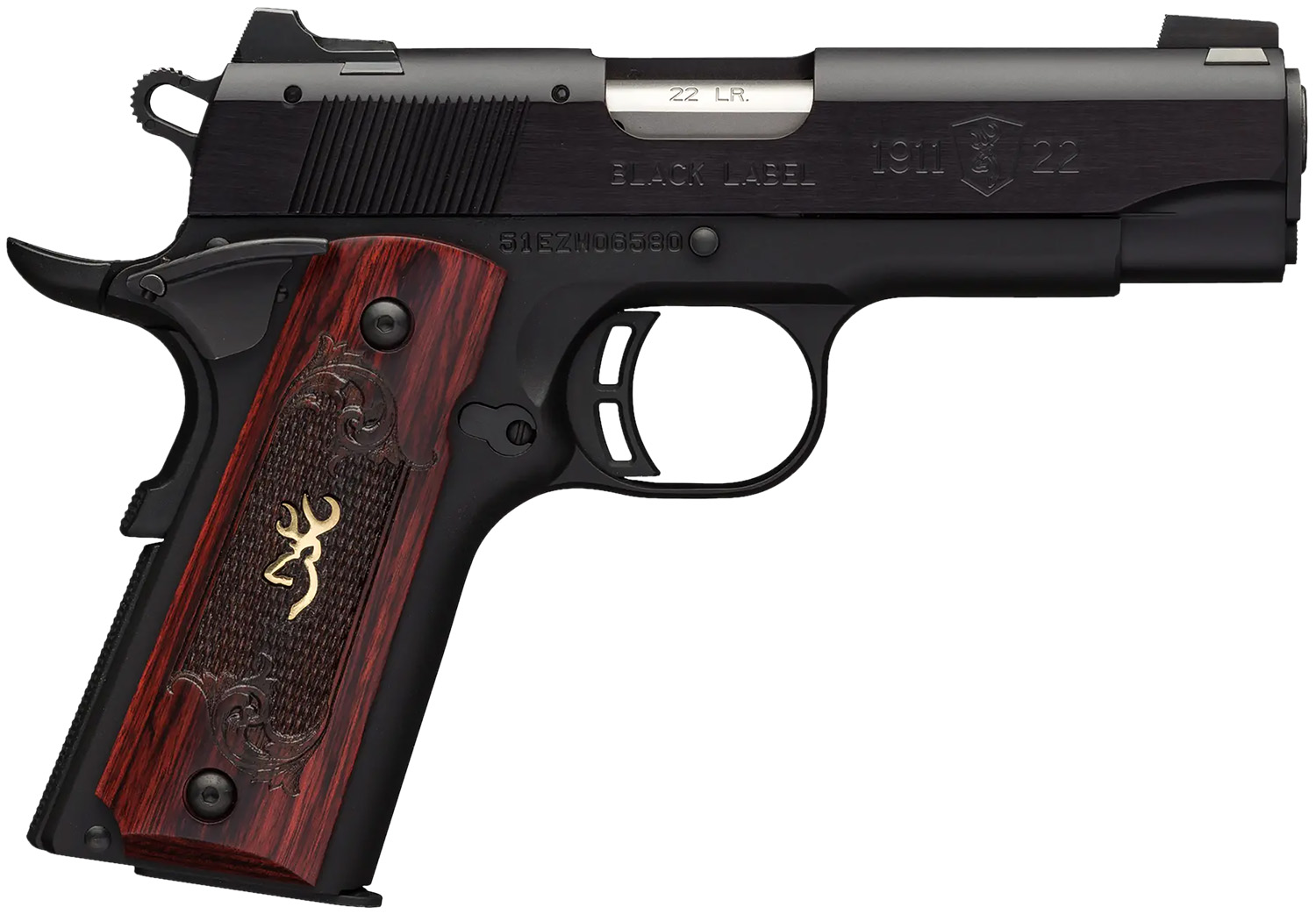 Browning 1911-22 Black Label Compact .22LR 3.625in 10rd Pistol 51852490 - Browning - 22 LR