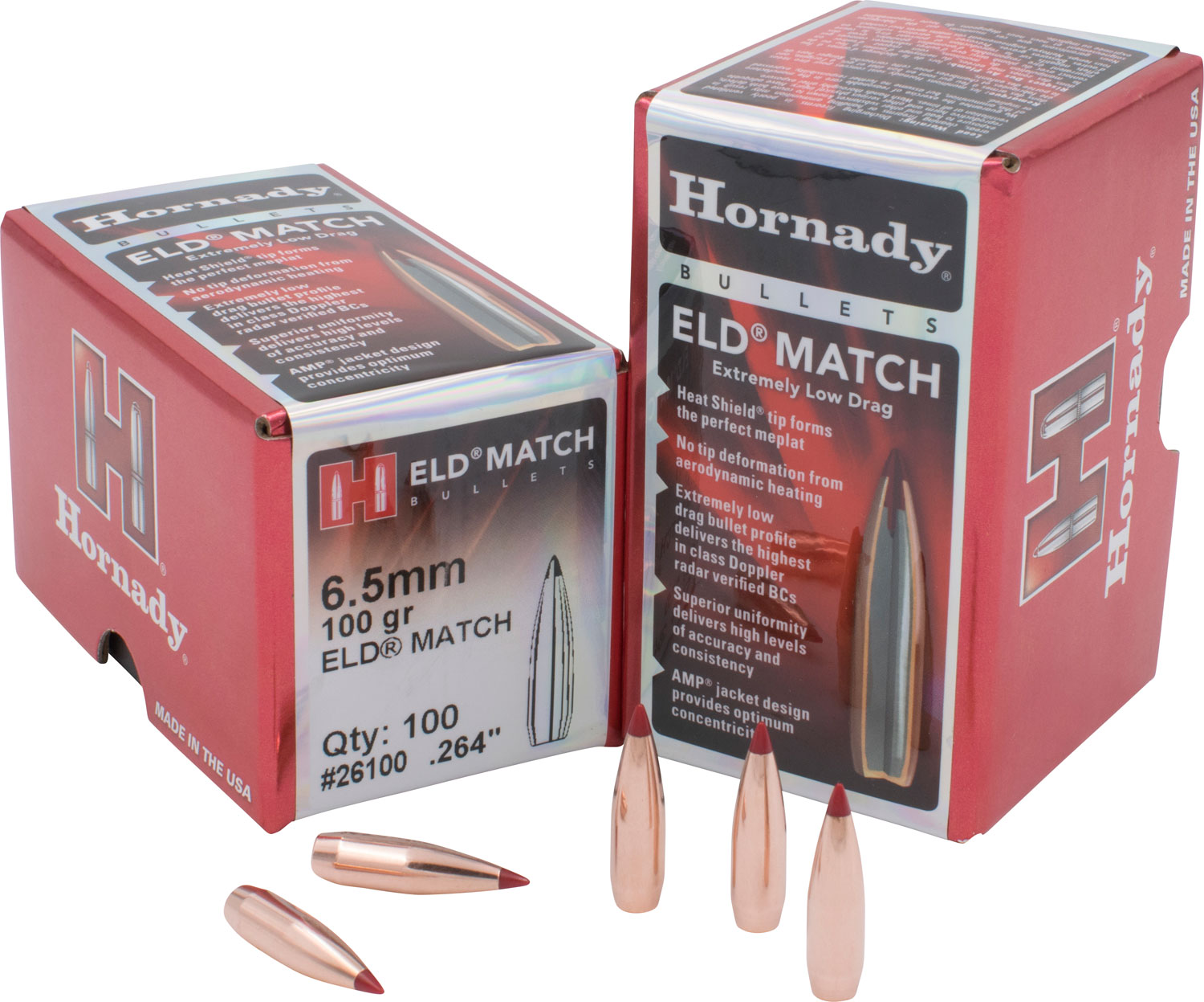 Hornady 26100 ELD Match Target 6.5mm .264 100 gr Extremely Low Drag-Match (ELD-M) - Horn Hunter - 6.5mm for sale at TheGunDock