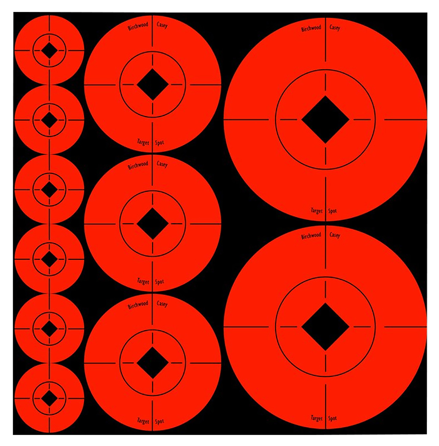 Birchwood Casey 33928 Target Spots Self-Adhesive Paper Black/Orange...-img-0